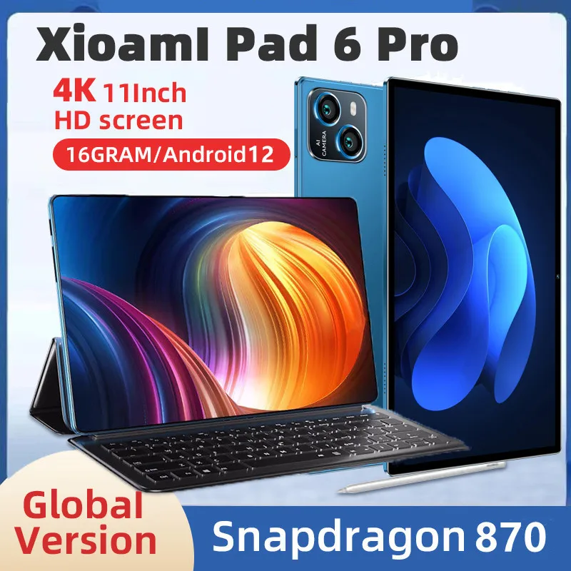 2024 NEW Pad 6 Pro Android Tablet PC Android 12 11 Inch 16GB 1T 5G Dual SIM Phone Call GPS Bluetooth WiFi Google Tablet PC
