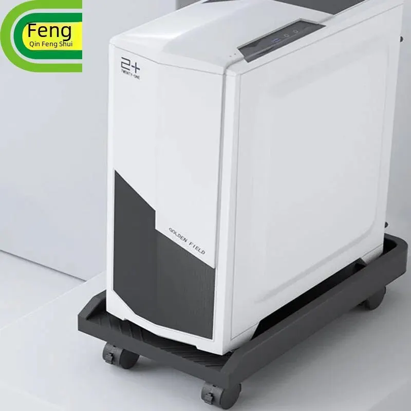 70mm Thickened Plastic Computer Case Holder Portable Universal Rolling Wheel Base Home Office Elevation Storage Rack Bracket