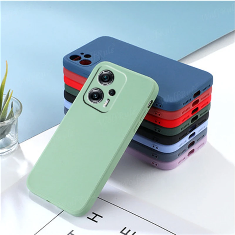 For Cover Xiaomi Redmi K50i Case For Poco Redmi K50i Capas Shockproof Silicone Liquid Back TPU Soft Case For Redmi K50i Fundas