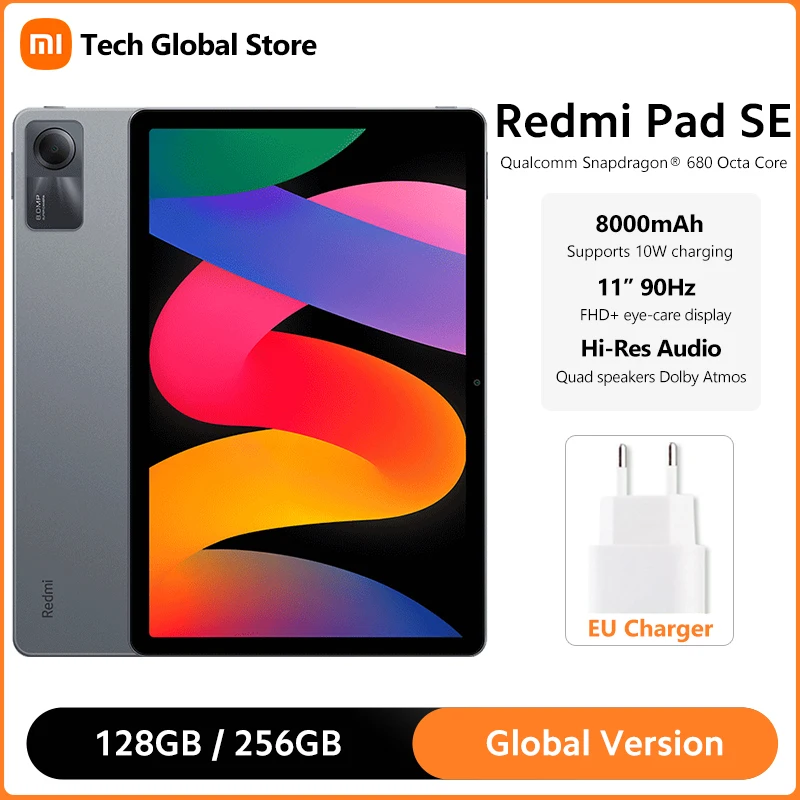 Global Version Xiaomi Redmi Pad SE 8GB 256GB Snapdragon 680 Octa Core 11″ 90Hz FHD+ Display 8000mAh Battery Mi Tablet