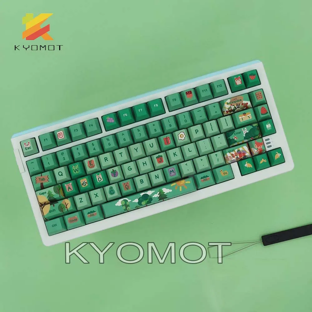 KYOMOT Deep Forest Party Anime Game Keycaps Cherry Profile PBT Dye Sub Keycap for MX Switch DIY Layout Ducky Mechanical Keyboard