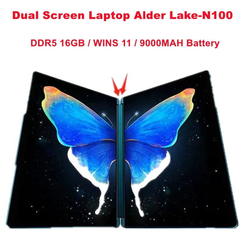 SZBOX DS135D Dual Screen Handheld Laptop Alder Lake-N100 Windows 11 16G DDR5 3200MHz PC & Table 2 in 1