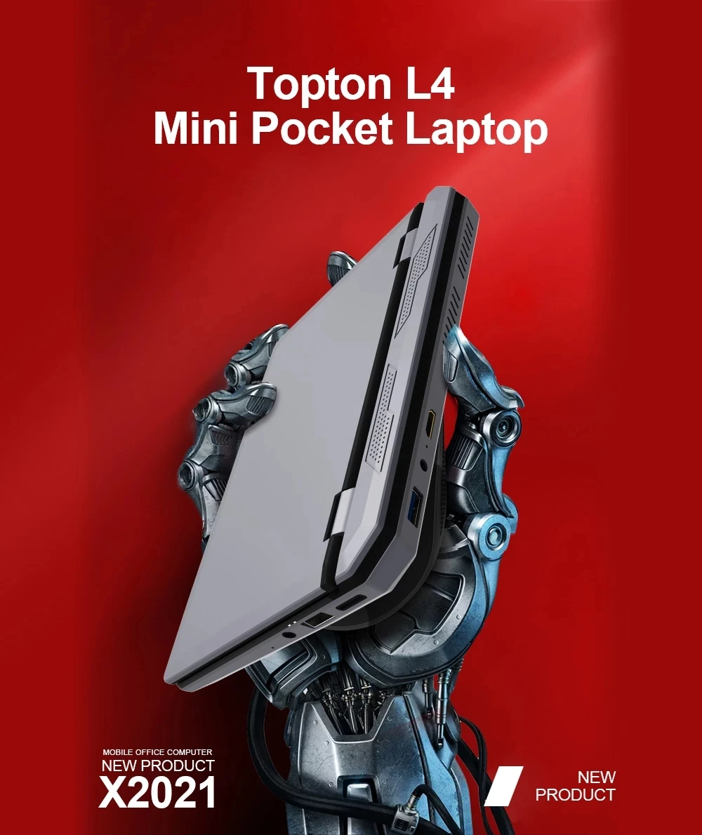 Topton 7 Inch Mini Pocket Laptop Touch Screen Celeron J4105 12GB DDR4 Max 2TB Ultrabook Notebook 2.0MP Webcam Netbook Windows 10
