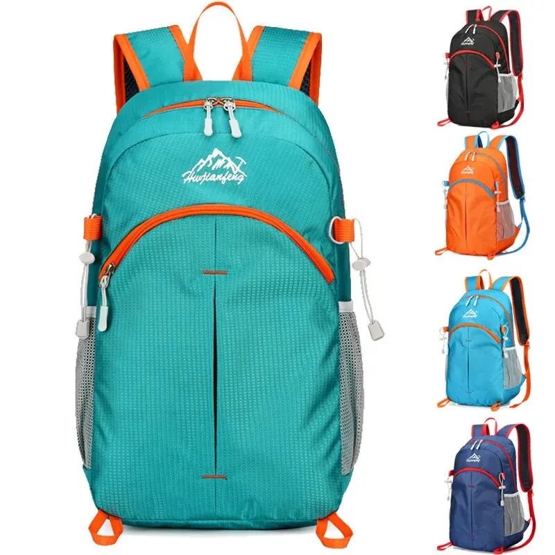 100% Foldable Sport Backpack Outdoor Travel Lightweight Double Shoulder Bag Large Capacity Storage Bag Waterproof Material