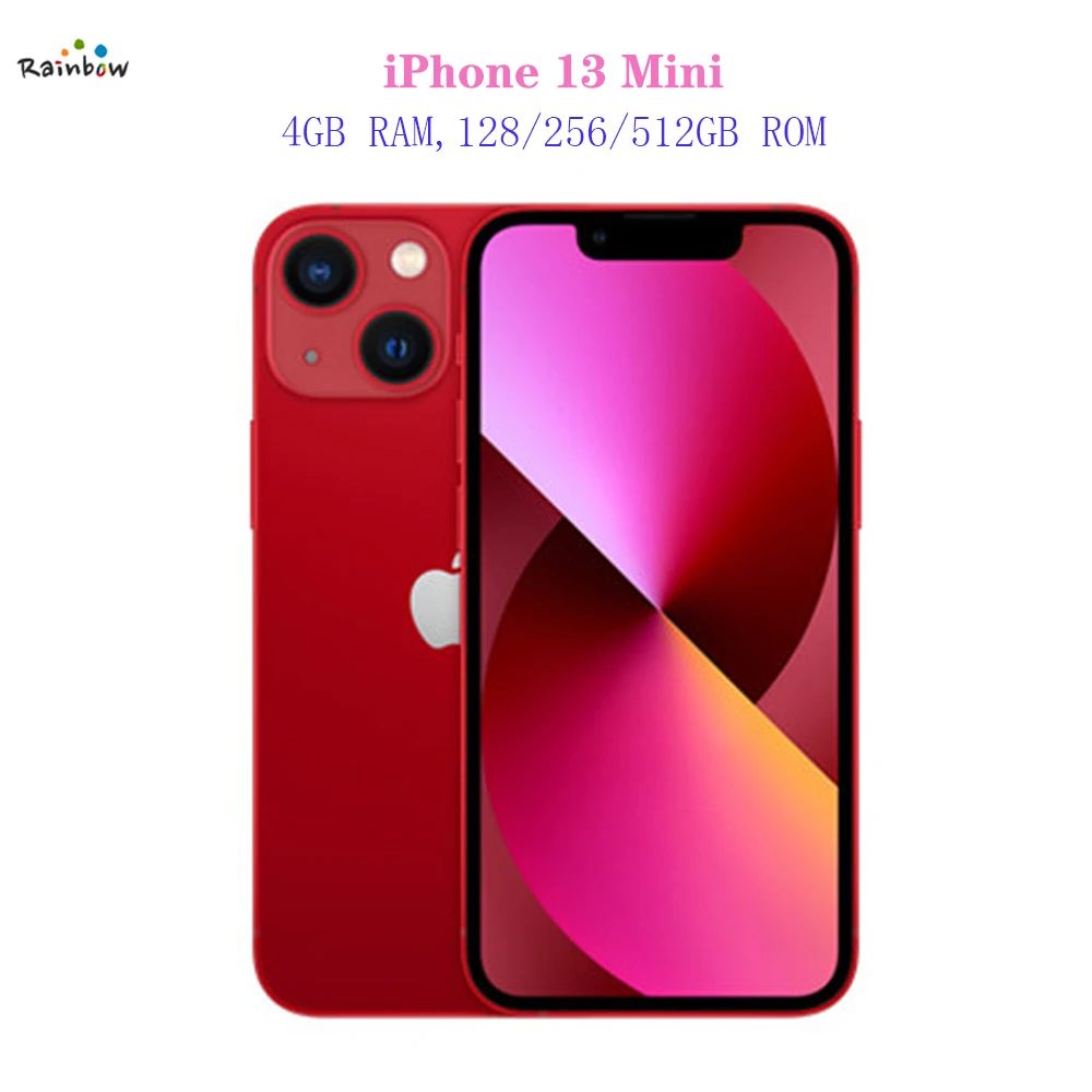 Face ID Apple iPhone 13 mini 128GB/256GB/512GB 5G LTE  NFC IOS A15 Bionic Hexa Core 5.4” Dual 12MP&12MP 4GB RAM