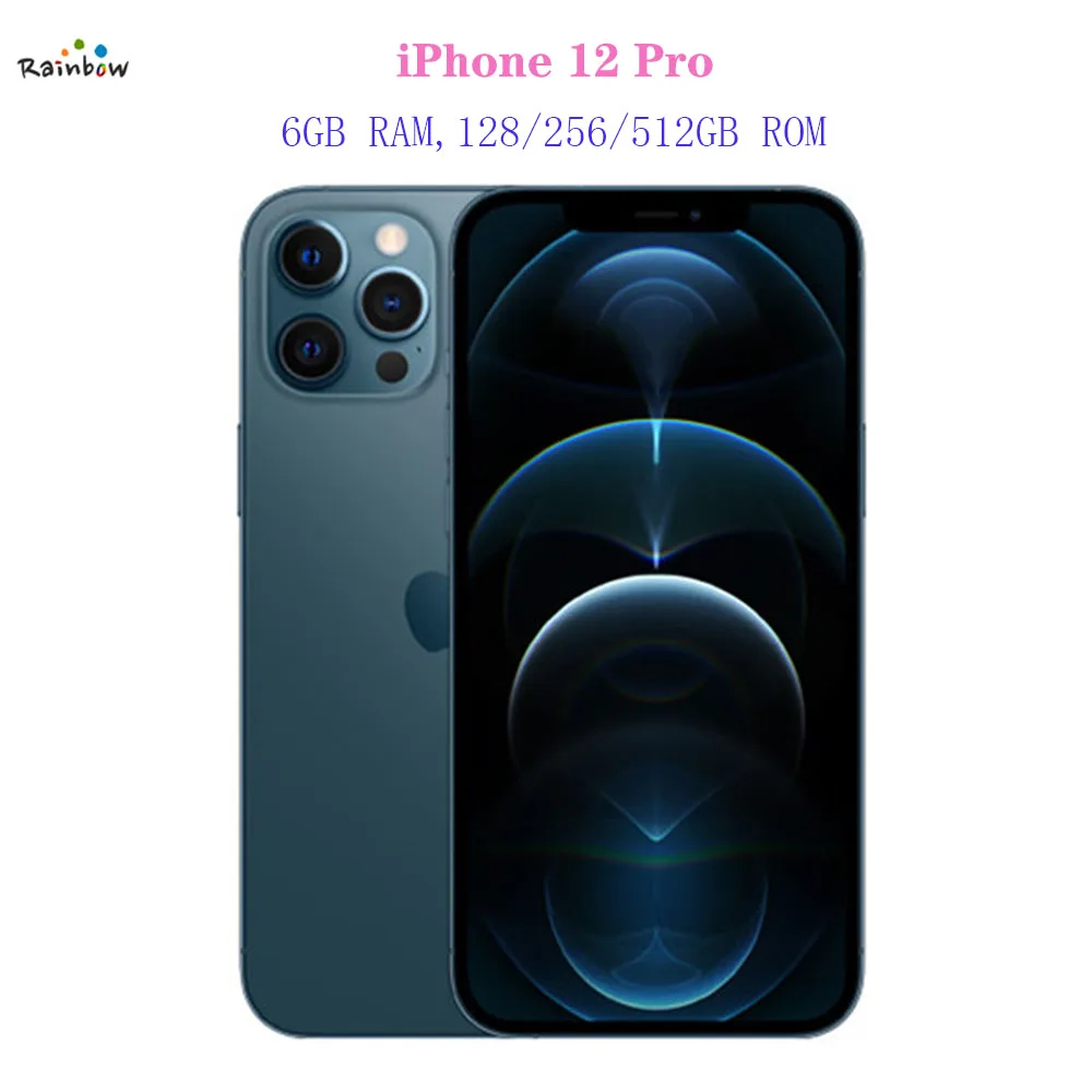 Original Apple iPhone 12 Pro 5G LTE 6.1” 6GB&128/256/512GB IOS Cellphone A14 Bionic Hexa Core Triple 12MP  Mobile Phone