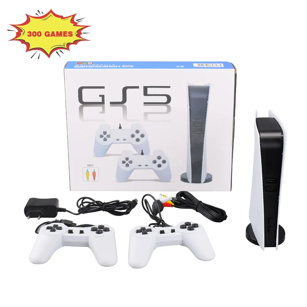 P5 Video Game Console with 300 Classic Game 8 Bit TV Consola Retro Handheld Kids USB Wired Gaming Player AV Output