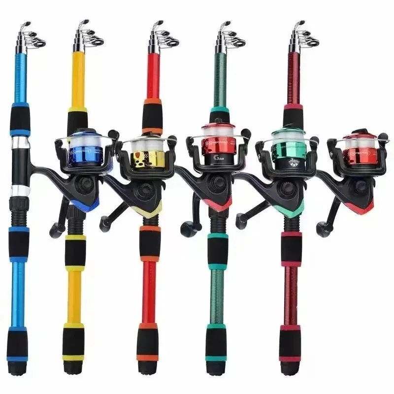 Portable Ultra-hard Sea Rod Set Long-throw Fishing Rods Glass Steel Full Set Fishing Pole Adjustable Extension Ocean Beach