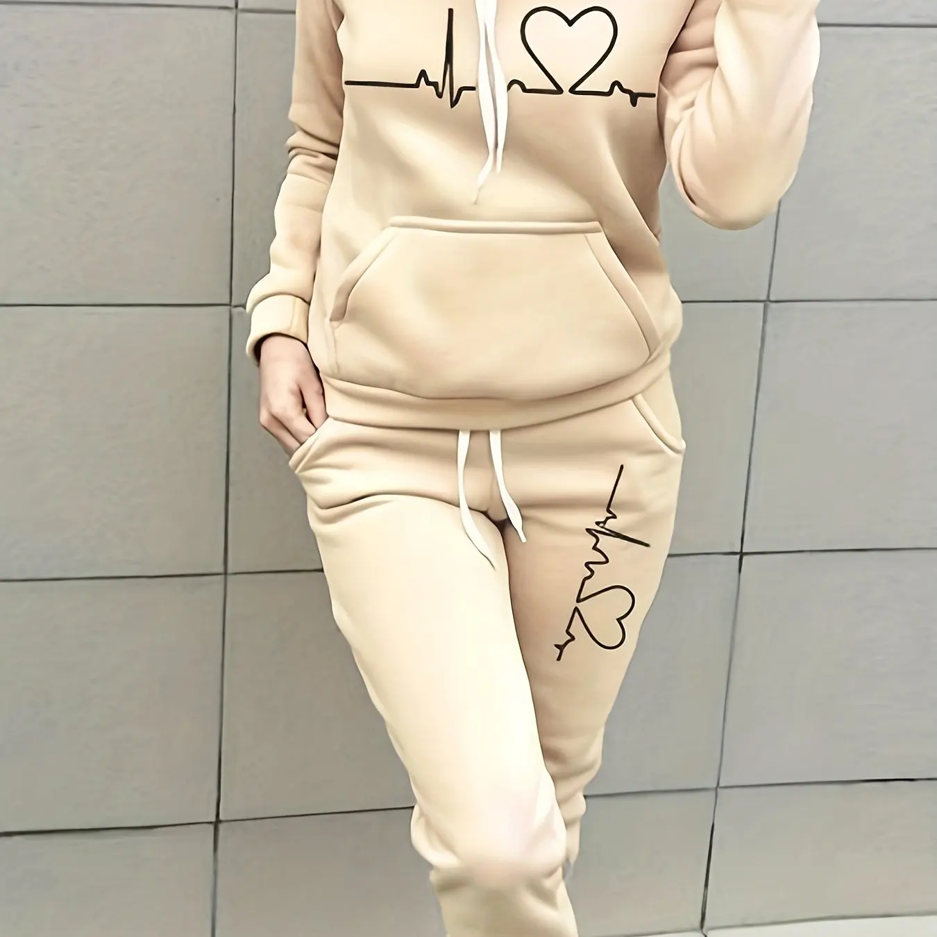 Women Autumn Winter Warm Coat  Set Round Collar Plush Outerwear Female Fashion Streetwear Clothes