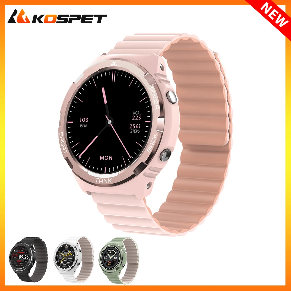 KOSPET S1 1.3″ Women Smart Watch(Answer/Make Call) 5ATM/IP69K 70 Sport Mode Fitness Activity Tracker Female Health Smartwatch