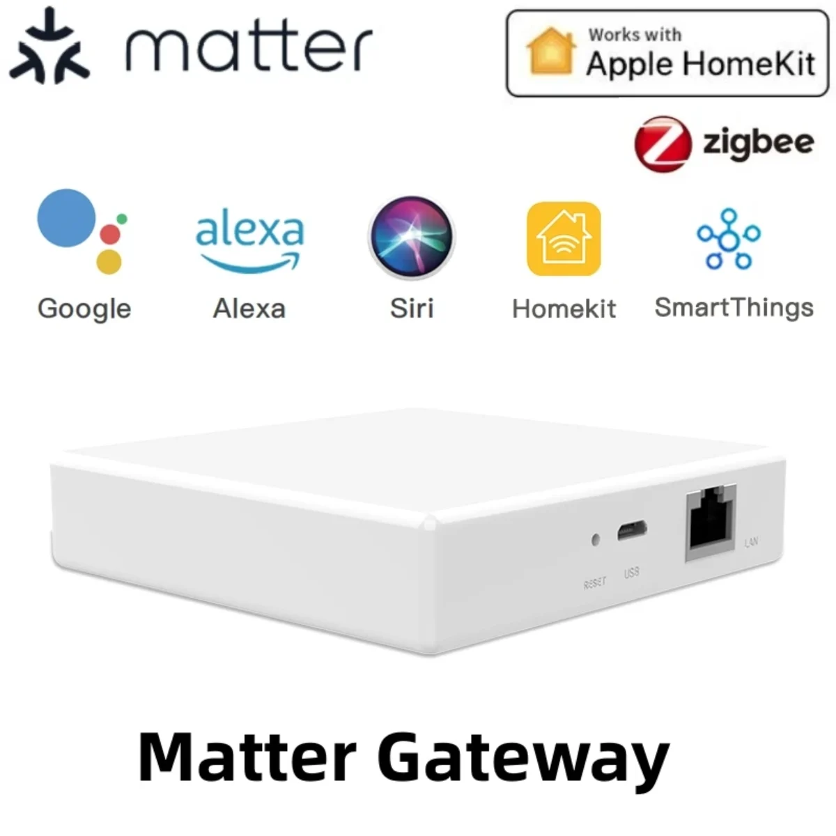 New Protocol Matter Thread Hub Zigbee Smart Home Bridge Matter Gateway Hub  Siri voice control Homekit Smartthings Google Alexa : Gearbest