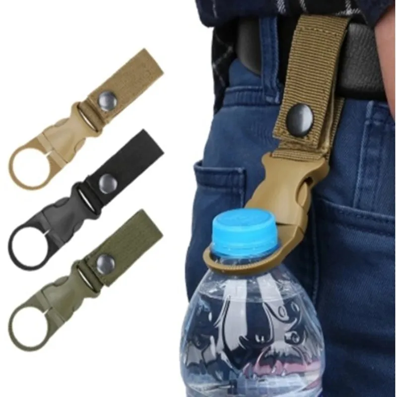 1PCS Nylon Webbing Buckle Hook Water Bottle Holder Clip EDC Climb Carabiner Belt Backpack Hanger Outdoor Camping Tools