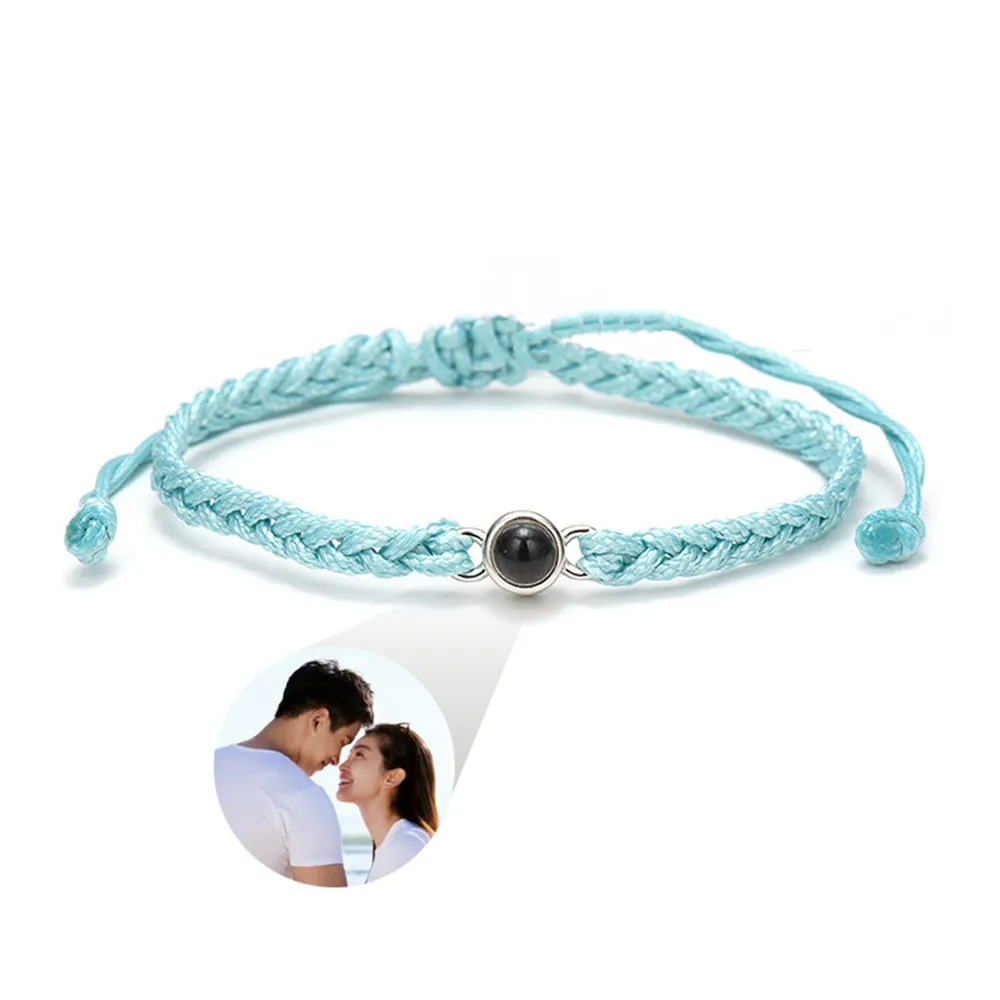 2022 New Custom Projection Braided Bracelet Personalized Photo Bracelet Custom Jewelry Memorial Birthday Valentine’s Day Gift