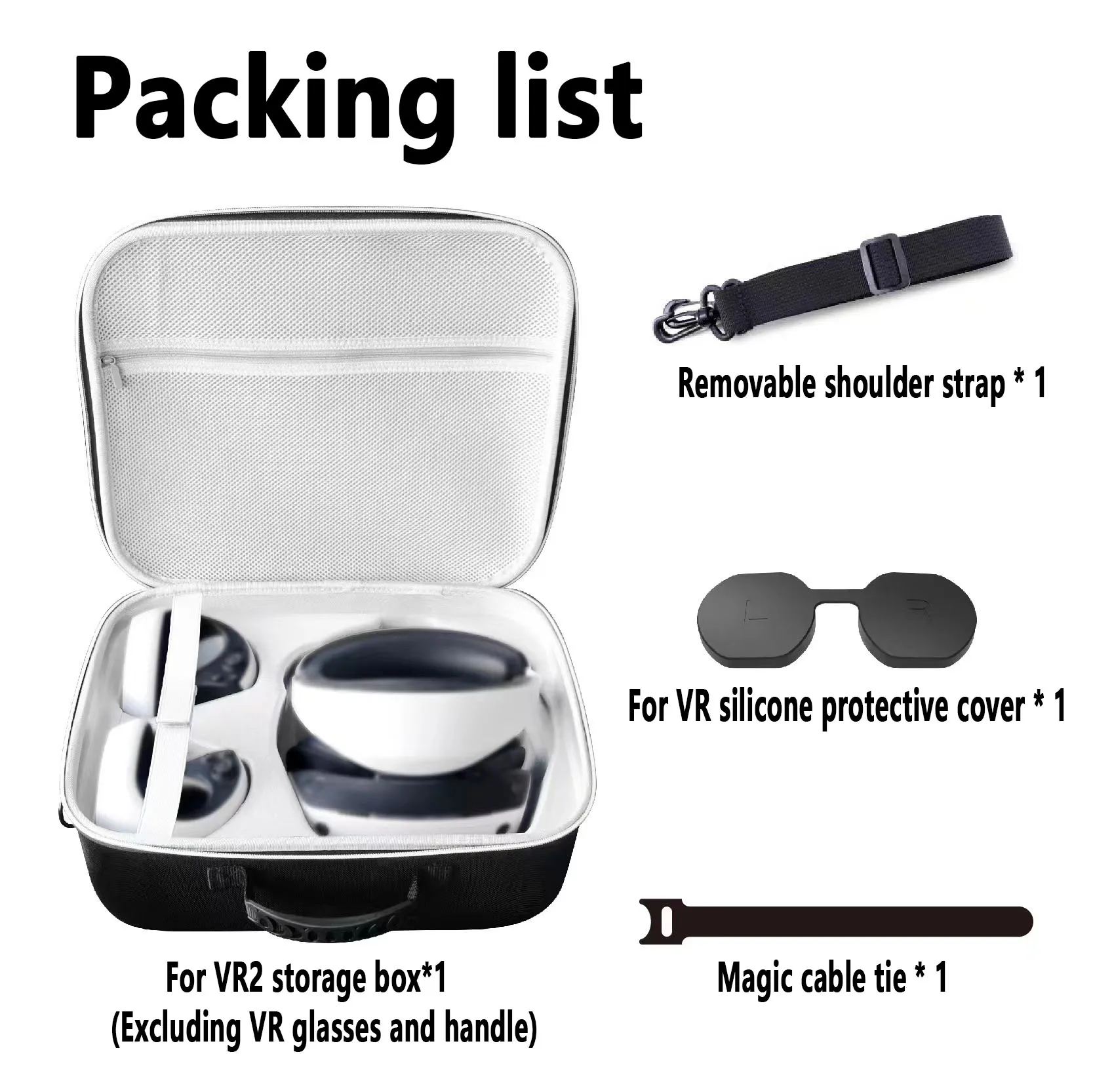 2023 New EVA/PSVR2 Multi-function Portable Cross-Body Zipper Storage Bag For PS VR2 All-in-one VR and Accessories