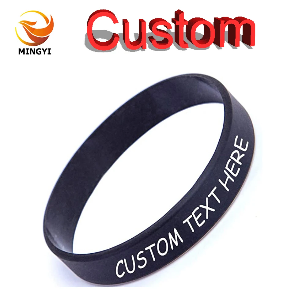 50pcs Printed Bracelets Customized Personalized Custom Wristband SOS  Silicone Band for Events Anti-lost Children Old People
