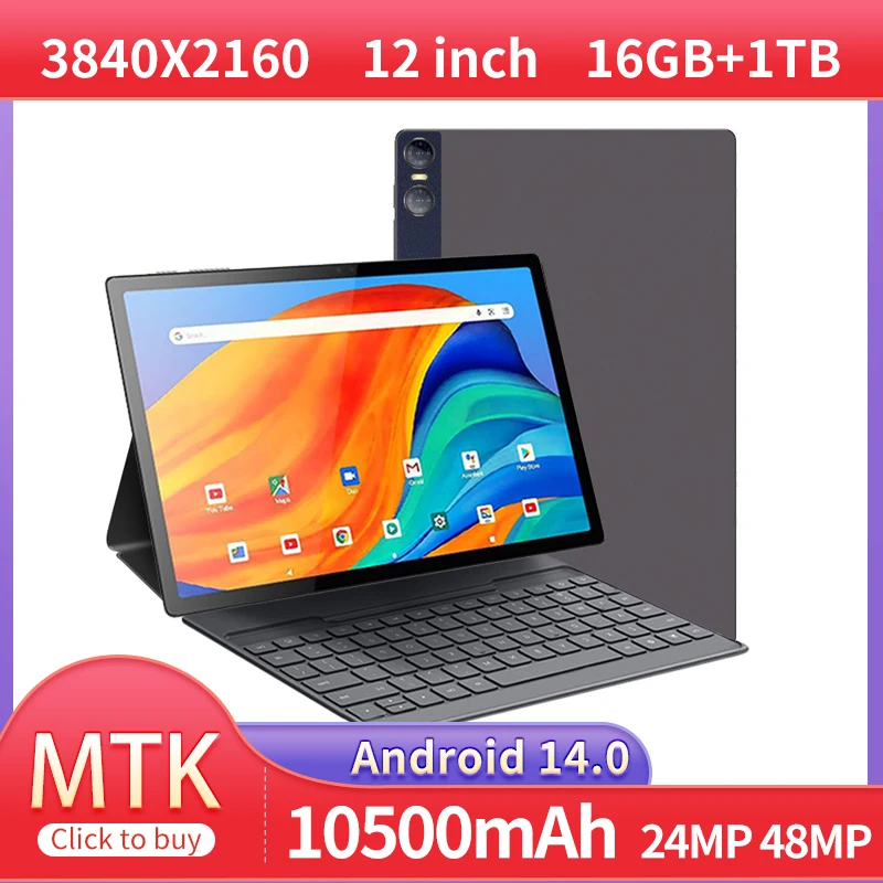 5G 2024 New Tablet GT30 12 Inch Android 13.0 16 GB RAM 1TB ROM Dual SIM Dual Standby WIFI GPS Google Play Worldwide Edition