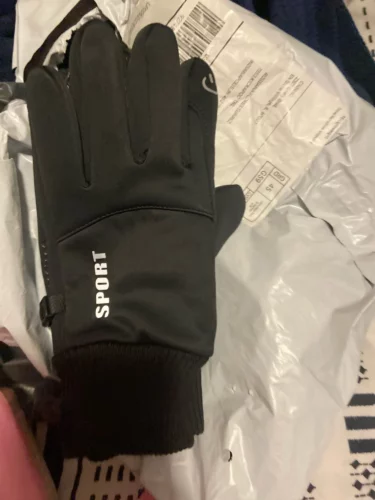 Black Winter Warm Full Fingers Waterproof Cycling Outdoor Sports Running Motorcycle Ski Touch Screen Fleece Gloves photo review