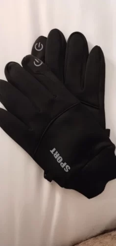Black Winter Warm Full Fingers Waterproof Cycling Outdoor Sports Running Motorcycle Ski Touch Screen Fleece Gloves photo review