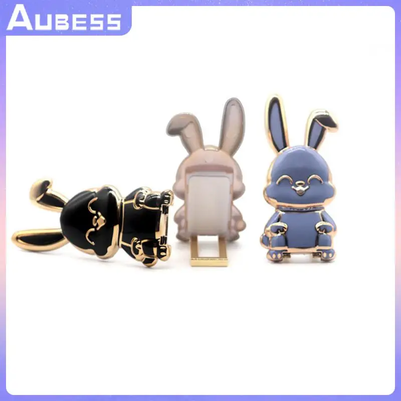 AUBESS Finger Ring Mobile Phone Holder Cartoon Rabbit Three-dimensional Lazy Folding Phone Back Sticker Pad Bracket For Phone