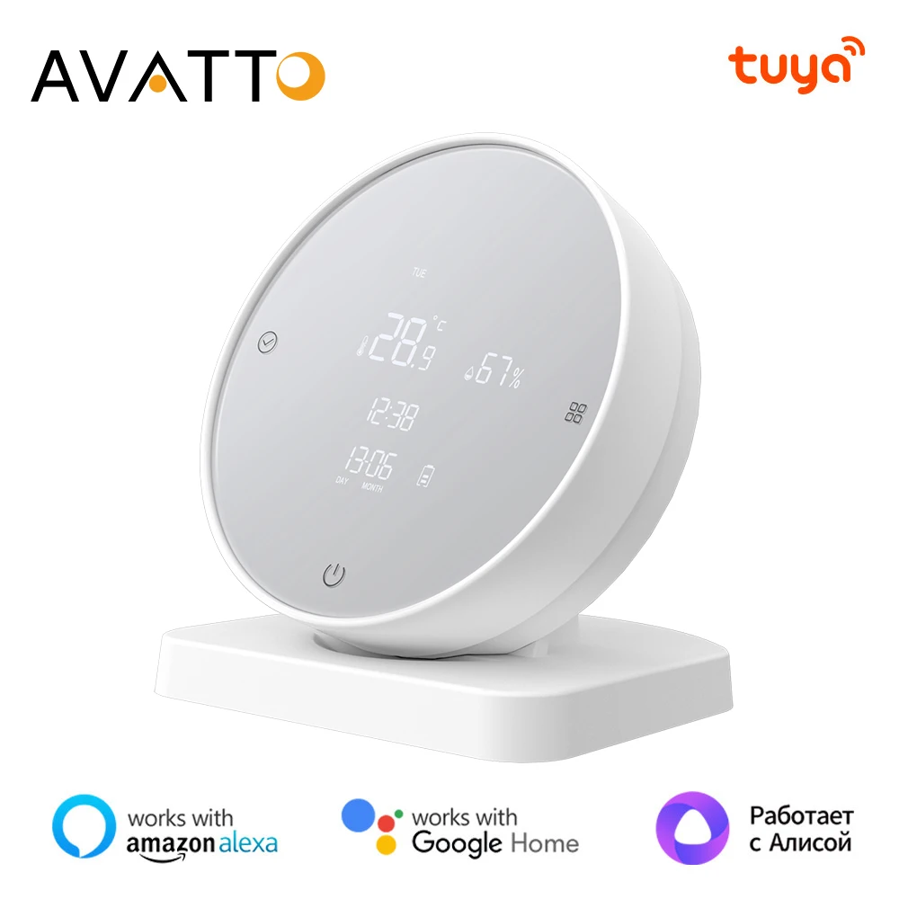 AVATTO Tuya WiFi Smart Temperature Humidity Sensor Hygrometer Thermometer Detector Remote Monitor For Alexa Google Home Alice