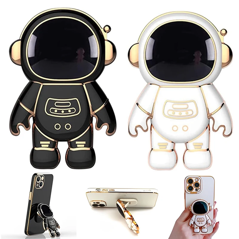 Astronaut Phone Bracket Cute Cartoon Desktop Foldable Stand Accessories 3D Plating Anime Astronaut Phone Holder Stand Holder