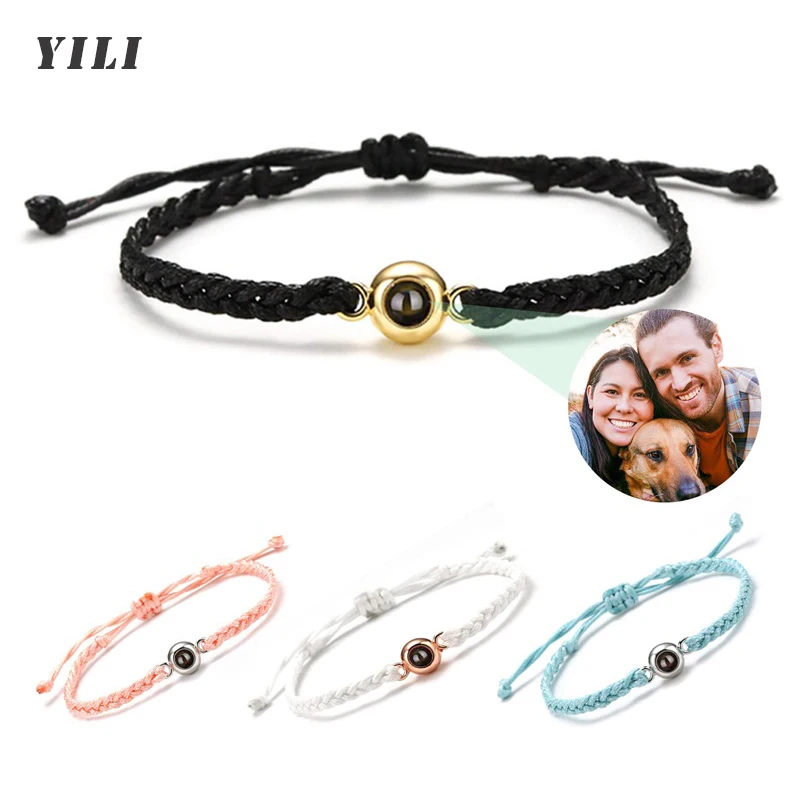 Custom Bracelets with Pictures Personalized Projection Bracelets with Photos 100 Languages I Love You Jewelry Gift for Him Her