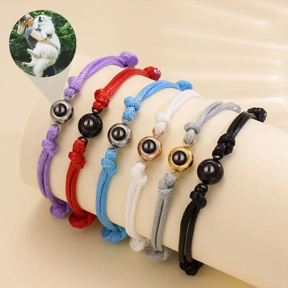Custom Photo Bracelet Personalized Photo Projection Bracelets for Women Couple Family  Adjustable Jewelry Mother’s Day Gift
