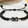 Black charm beads