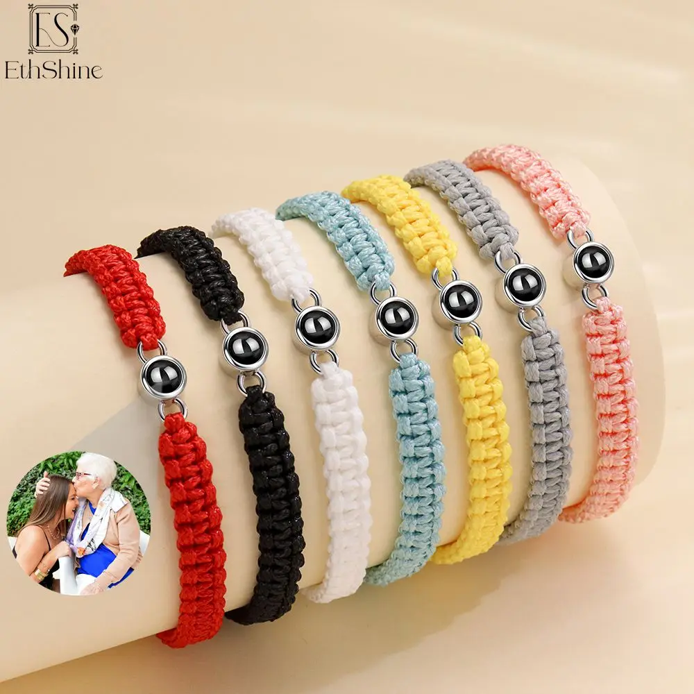 EthShine Custom Photo Bracelet Personalized Photo Projection Bracelet with Picture Inside for Women/Men Birthday Christmas Gift