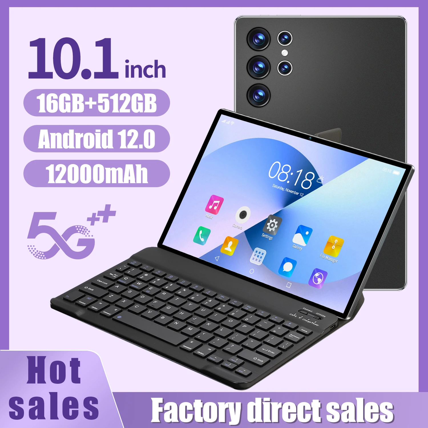 Global 10 11 12 Inch Tablet Core Android 13.0 supports Google Store 16GB+1TB Wireless Bluetooth SIM Card With Stylus cover 5G