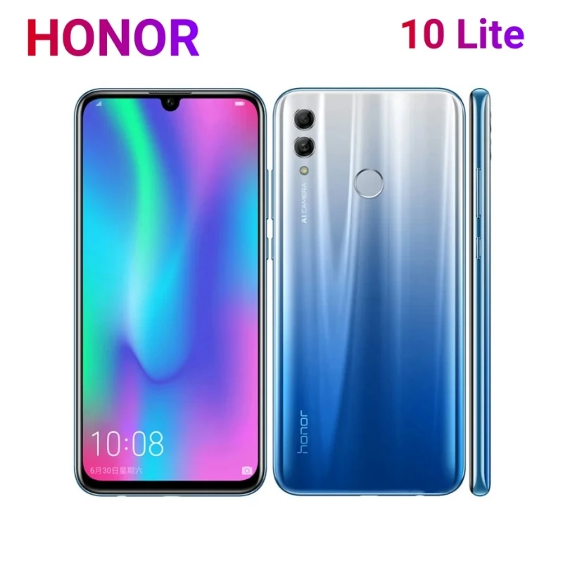 Honor 10 Lite Smartphone Android 64GB ROM 3GB RAM 6.21 inch,13+24MP Camera,Google Play Store,Mobile phones Original Cellphones