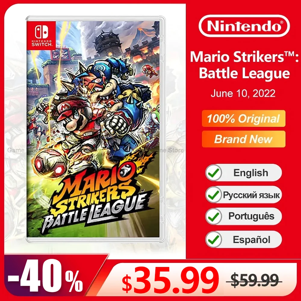 Mario Strikers Battle League Nintendo Switch Game Deals 100% Official Physical Game Card for Switch OLED Lite Game Console
