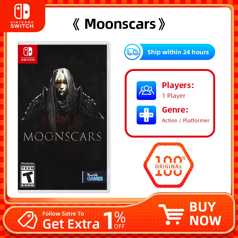 Nintendo Switch – Moonscars – Game Deals for Nintendo Switch OLED Switch Lite Switch Game Card Physical