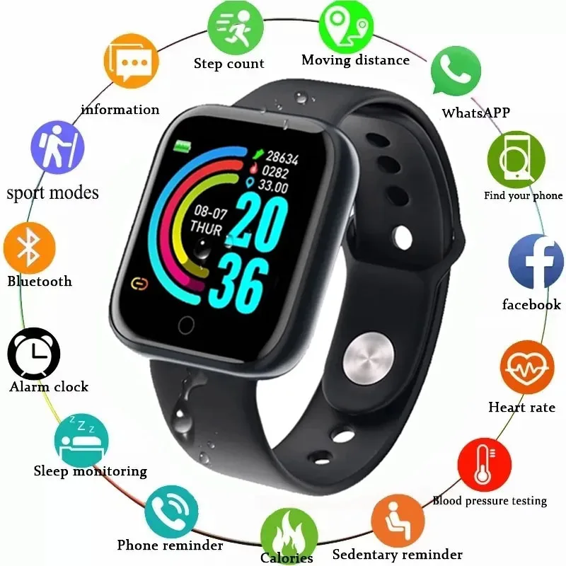 Smart Watch Y68 Men Women Wristwatches D20 Smartwatch Electronic Clock Fitness Monitor Birthday Gift For Xiaomi Huawei Bracelet