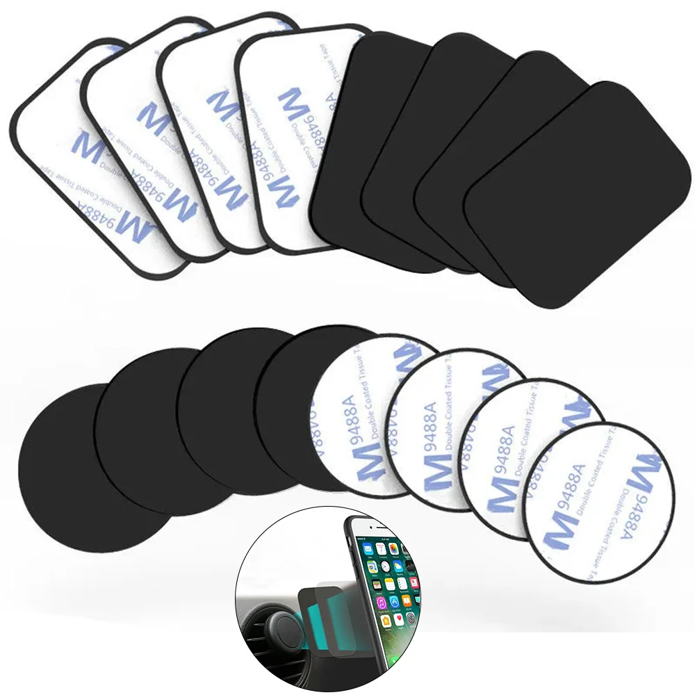 Thin Metal Plate Disk For Magnetic Car Phone Holder Iron Sheet Sticker Disk For Magnet Tablet Desk Phone Car Stand Mount Round