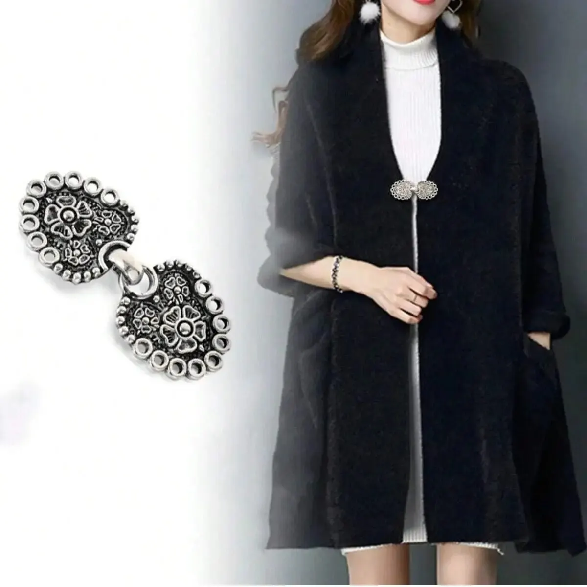 1pc Retro Plating Duckbill Buckle Clothing Decor Chain Cardigan Clip Sweater Blouse Clip Clothing Decoration Brooch Pins