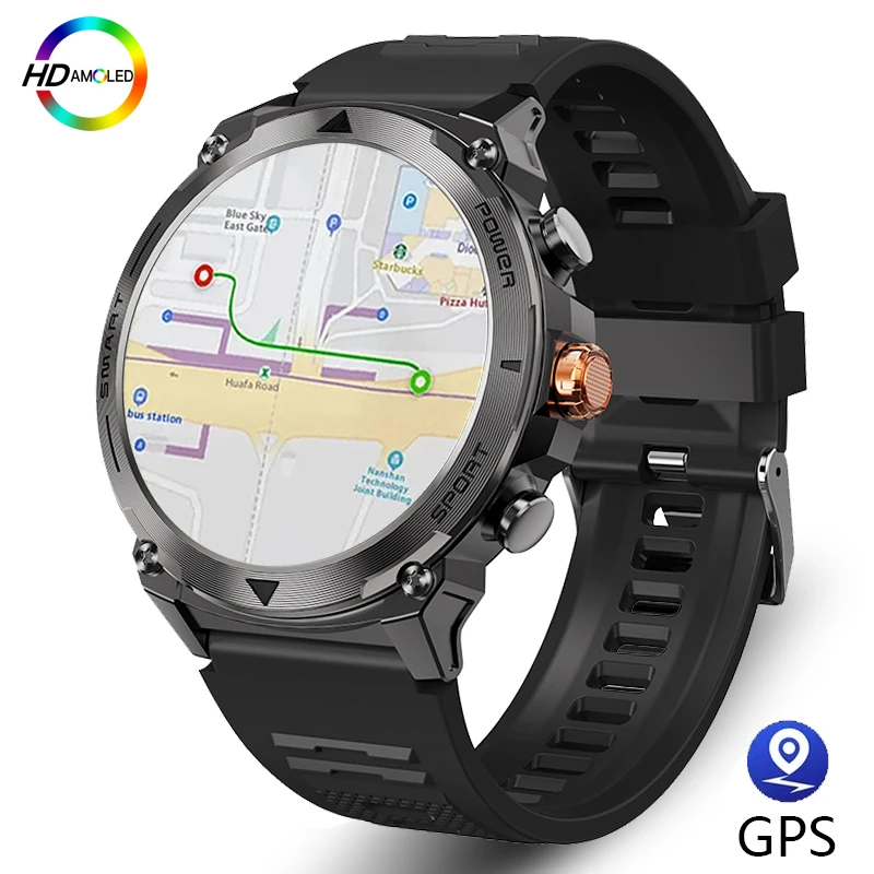 2024 New Smartphone 1.43 Inch AMOLED Display 400mAh Sports Heart Rate Blood Pressure Women’s Health + GPS for Xiaomi Android IOS