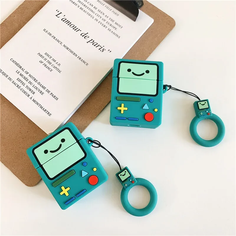 3D Cartoon Green BMO Game Player Headphone Case For Apple Airpods 1/2/3 Pro Soft Silicone Earphone Protective Cover For AirPods