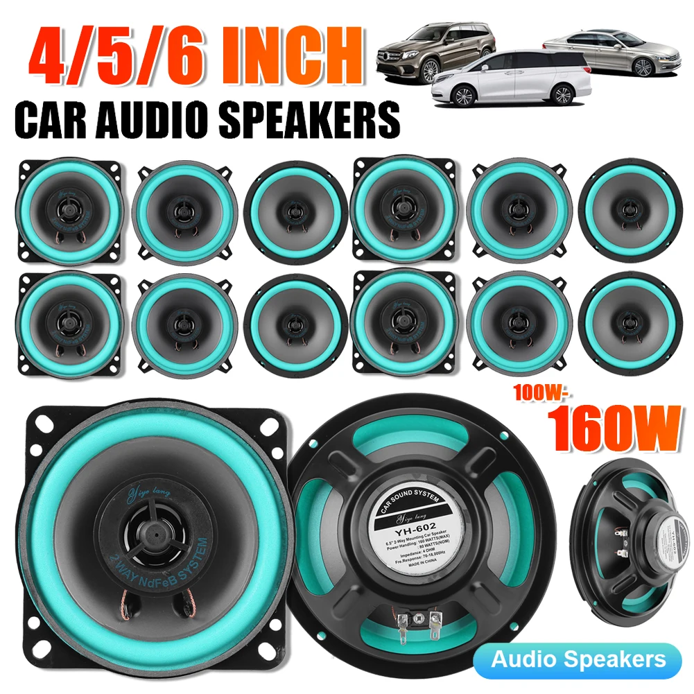 4/5/6 Inch Car Speakers 160W HiFi Coaxial Subwoofer Universal Automotive Audio Music Full Range Frequency Car Stereo Speaker
