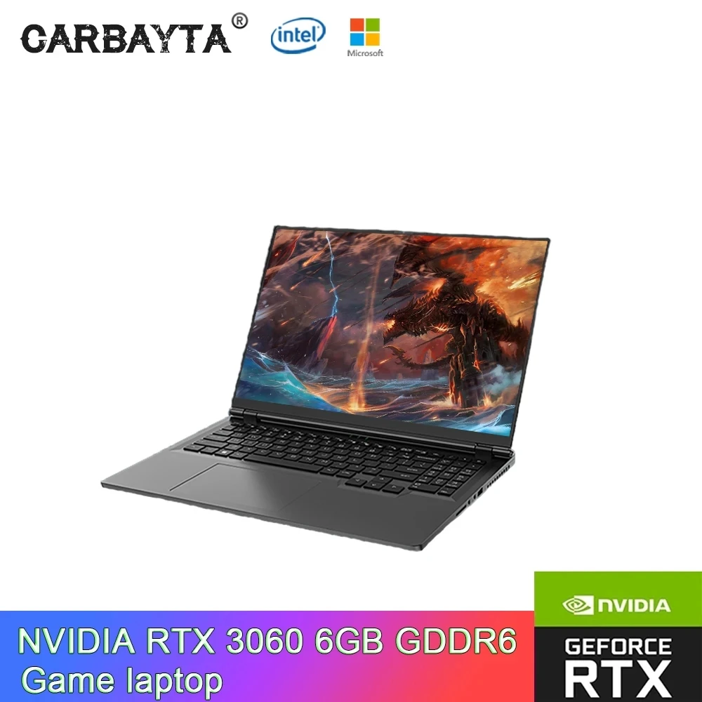 AKPAD Max 64GB Rom 16 Inch 2.5K IPS Gaming Laptop I7 12650H NVIDIA RTX 3060 6GB Fingerprint Notebook Windows 11 10 Pro Pcie Nvme