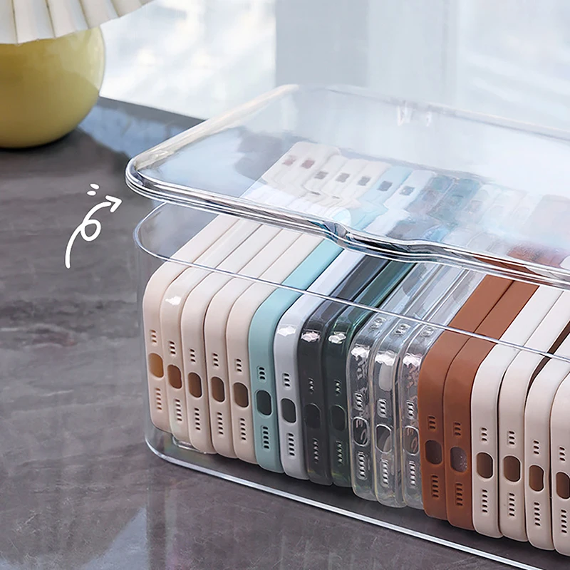 Acrylic Sundries Storage Basket Phone Case Holder Ins Transparent Phone ...