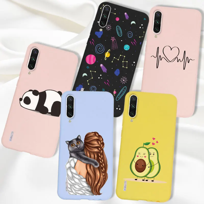 Cute Case For Xiaomi Mi 9T Pro Redmi K20 Xiomi Mi A3 Case Silicone Cartoon Back Cover Purple on Redmi K20 Pro Case Cat Girl Love