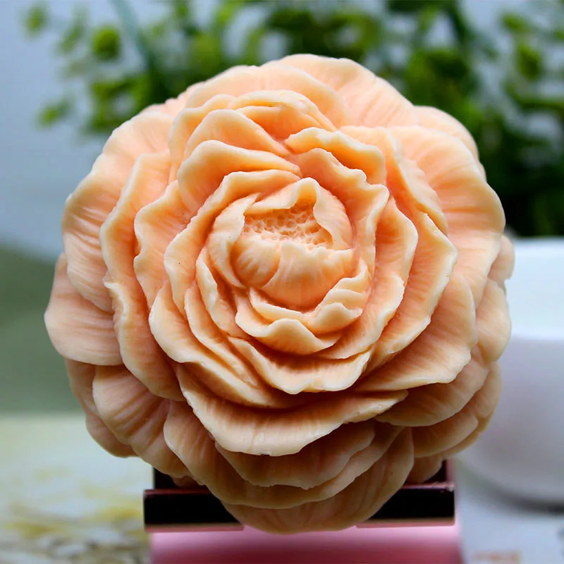 DIY 8-15cm Large Peony candle silicone mold rose cake chocolate silicone mold soap mold Valentine’s Day Gift Rose flower mold