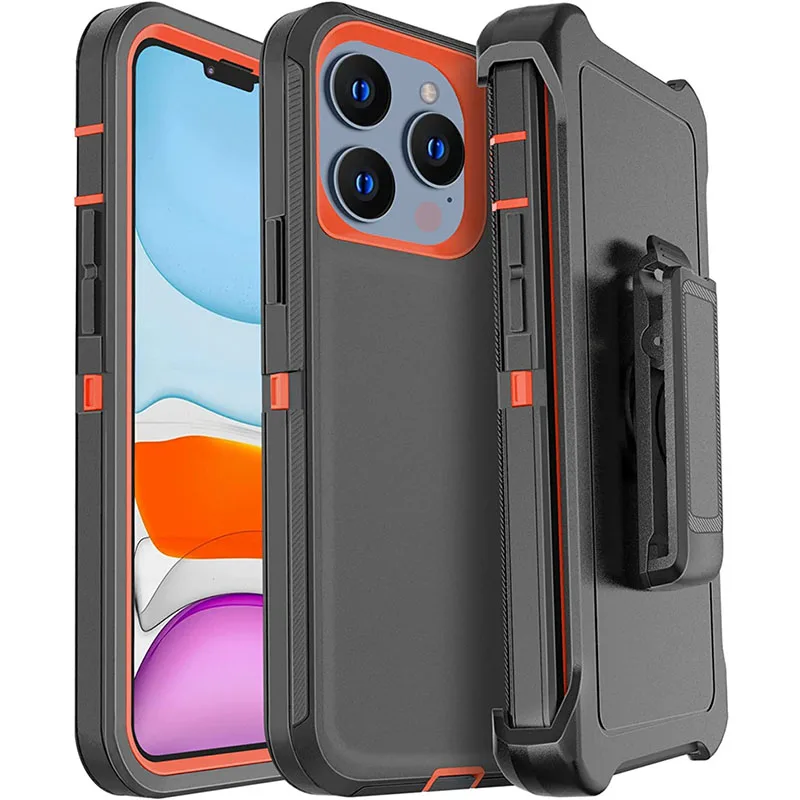 Defender Case for iPhone 15 14 13 12 11 Pro Max Plus Mini XR X XS Max 6 6s 7 8 Plus SE 2020 Hybrid Heavy Shockproof Cover Box