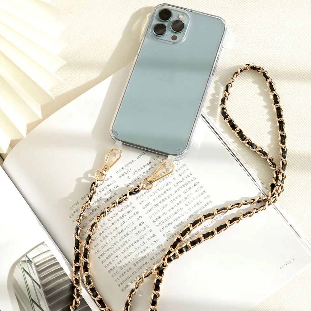 Leather Strap Chain Crossbody Lanyard Phone Case For Iphone 7 8 Plus X XS Xs Max XR 11 12 13 14 15 Pro Max Phone Cover