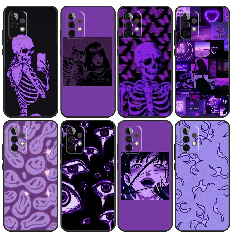 Purple aesthetic For Samsung Galaxy A52S A04S A12 A22 A32 A52 A13 A23 A33 A53 A73 A50 A71 A51 Phone Case