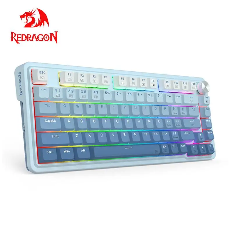 REDRAGON KS82 RGB USB Mechanical Gaming Keyboard Support Bluetooth wireless 2.4G 3 mode Gamer 82 Keys for Computer PC Laptop