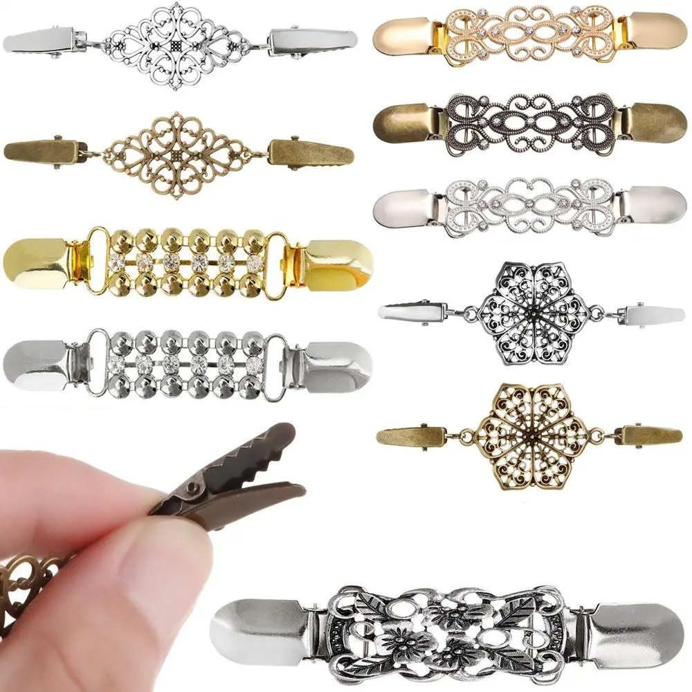 Retro Women Cardigan Sweater Blouse Pin Winter Shawl Brooch Clips Shirt Collar Duck Clip Clasp Trendy Charm Gift Fashion Jewelry