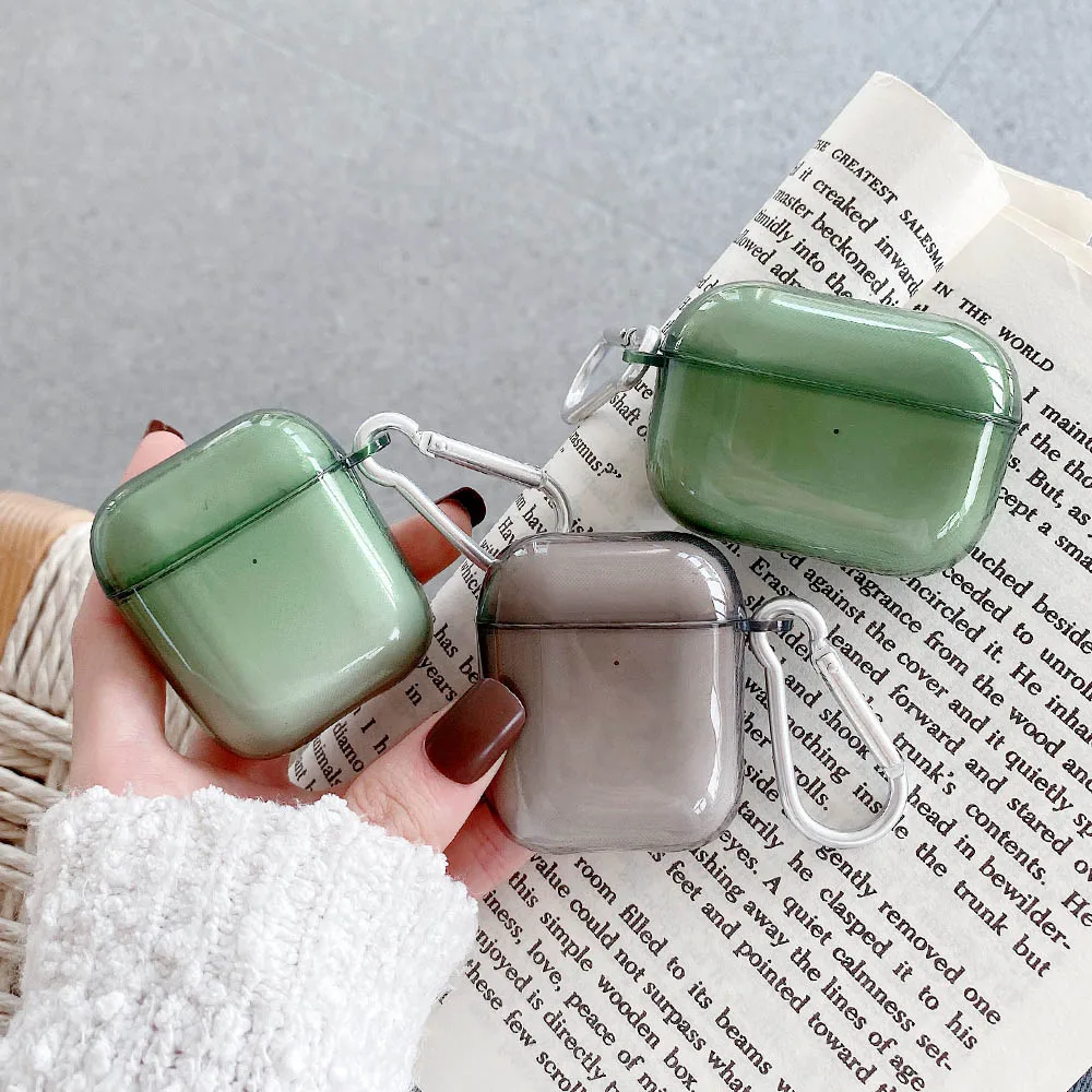 Transparent Green Earphone Cases Bag For AirPods 2 Pro 1 Case Soft TPU Charging Box Protector Cover Accessories for Air Pods 3
