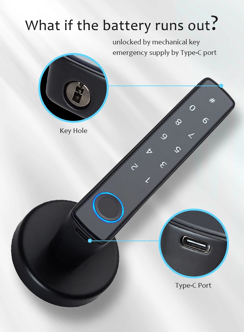Gaqring Serrure de Porte Intelligente à Empreinte Digitale Clavier de